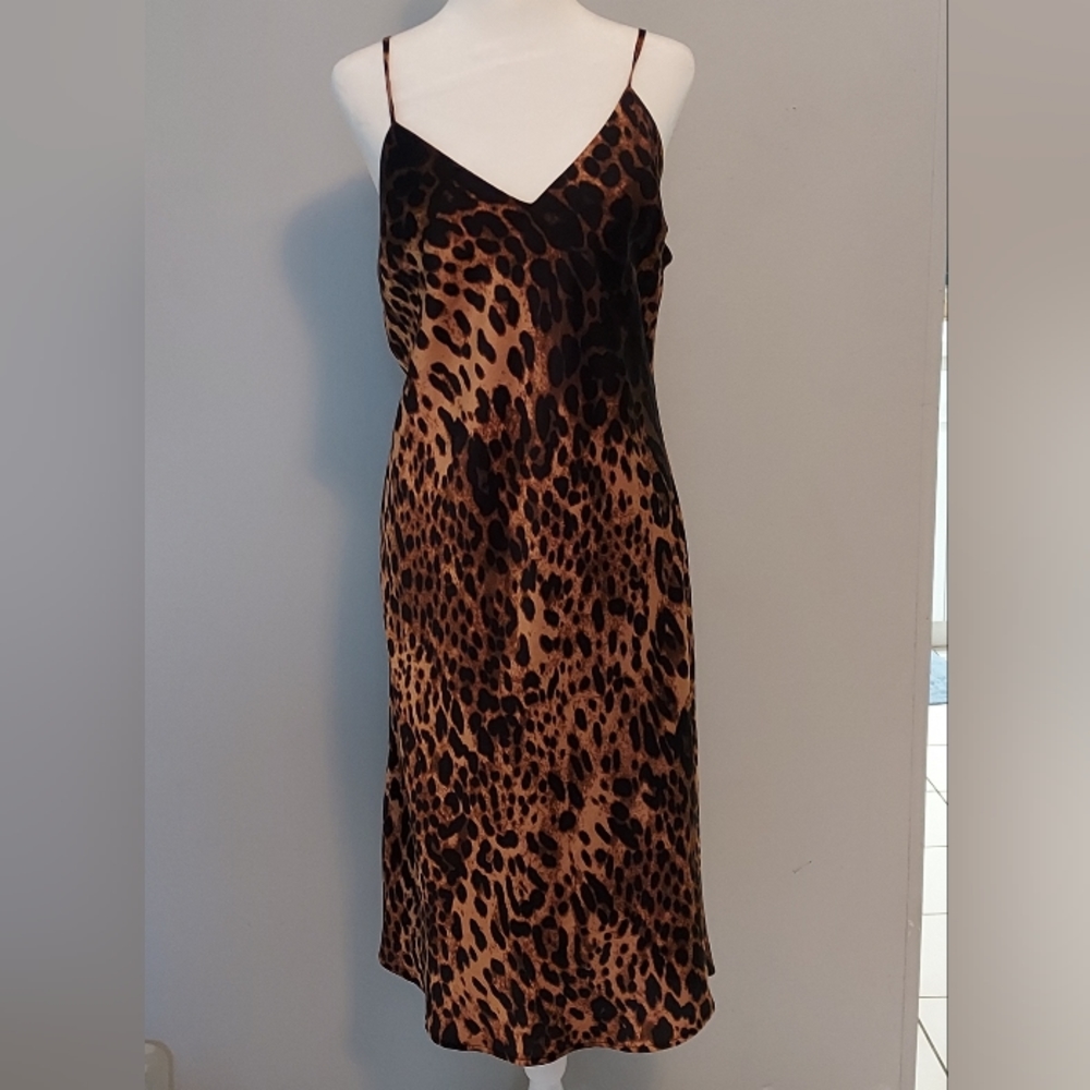 Sexy Nightgown Sz L Forever 21 Contemporary Brown, Golden Leopard Pattern